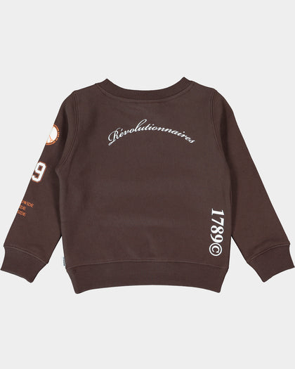 Lil Homme Kids' Worldwide Crewneck Dark Brown
