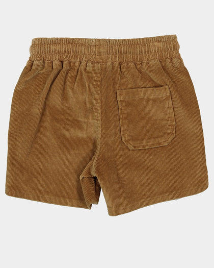 EN ES Kid's Realist Cord Shorts Caramel