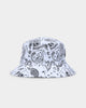 Saint Morta Paisley Skulls Bucket Hat White/Black