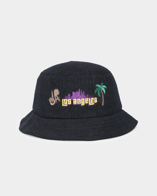 Goat Crew Los Angeles Cord Bucket Hat Black