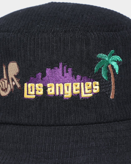 Goat Crew Los Angeles Cord Bucket Hat Black
