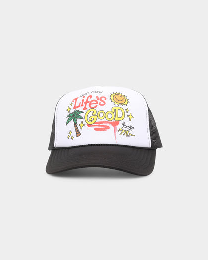 Goat Crew Life's Good Trucker Snapback White/Black