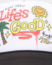 Goat Crew Life's Good Trucker Snapback White/Black