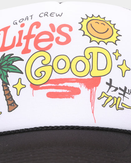 Goat Crew Life's Good Trucker Snapback White/Black