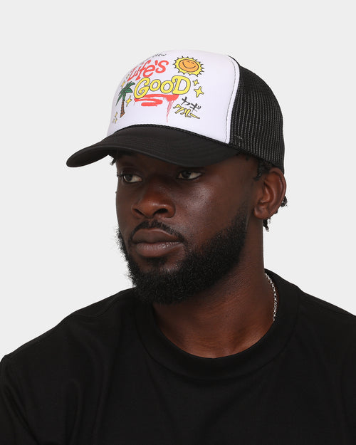 Goat Crew Life's Good Trucker Snapback White/Black