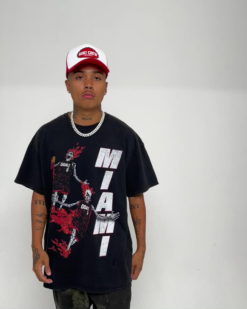 Goat Crew Team Miami Vintage T-Shirt Black Wash | Culture Kings