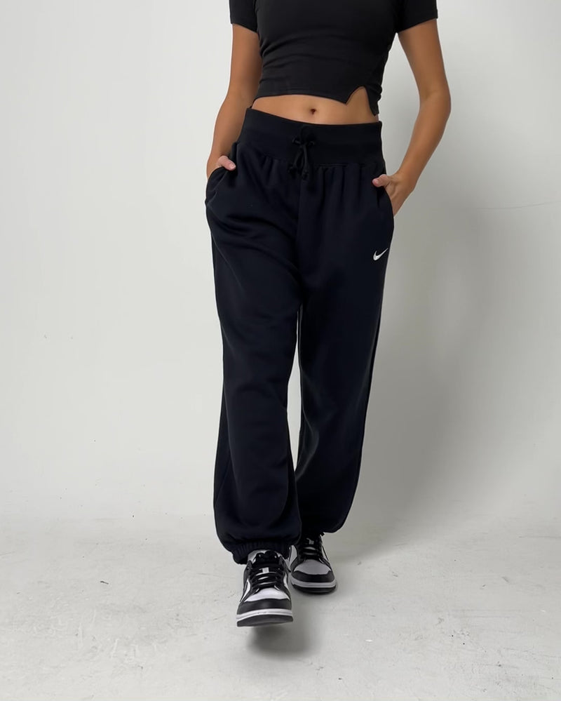 Nike Women's Sportswear Style Fleece High Rise Oversized Pants Black/Sail