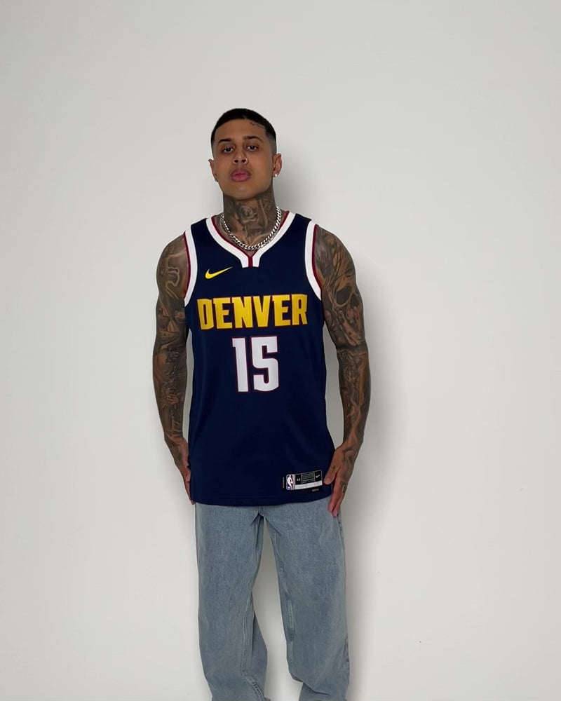 Nike Men's Denver Nuggets Nikola Jokic #15 White Dri-Fit Swingman Jersey, Medium