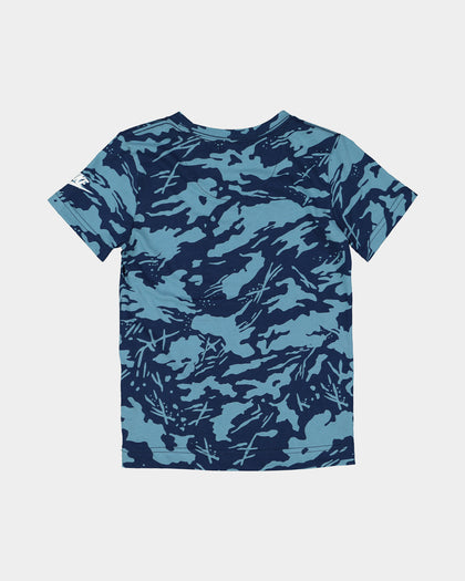 Nike Kids' Futura Camo All Over Print T-Shirt Curulean
