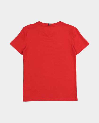 Tommy Hilfiger Kids' U Tommy Logo Short Sleeve T-Shirt Deep Crimson