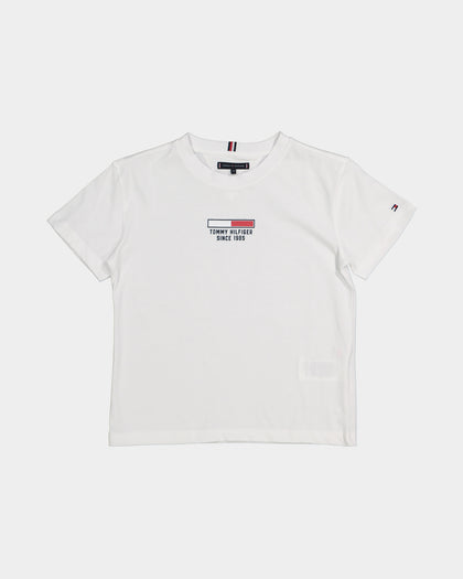 Tommy Hilfiger Kids' Flag Logo Short Sleeve T-Shirt White