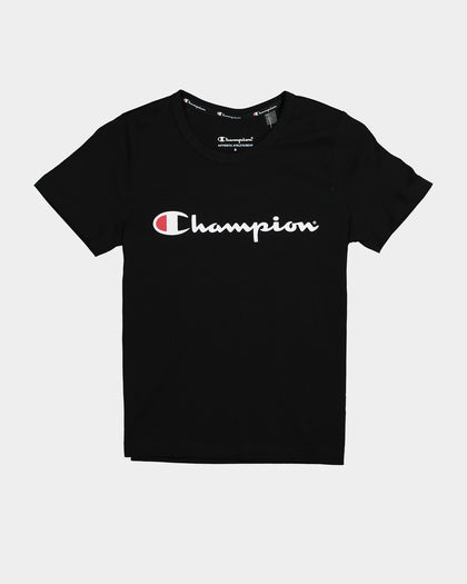 Champion Kids' Script Short Sleeve T-Shirt Black