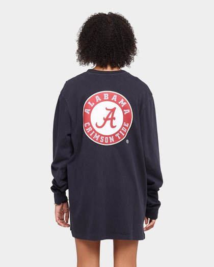 NATIONAL COLLEGIATE ATHLETIC ASSC Alabama Crimson Tide Team Crest Jeaner Long Sleeve T-Shirt Vintage Black
