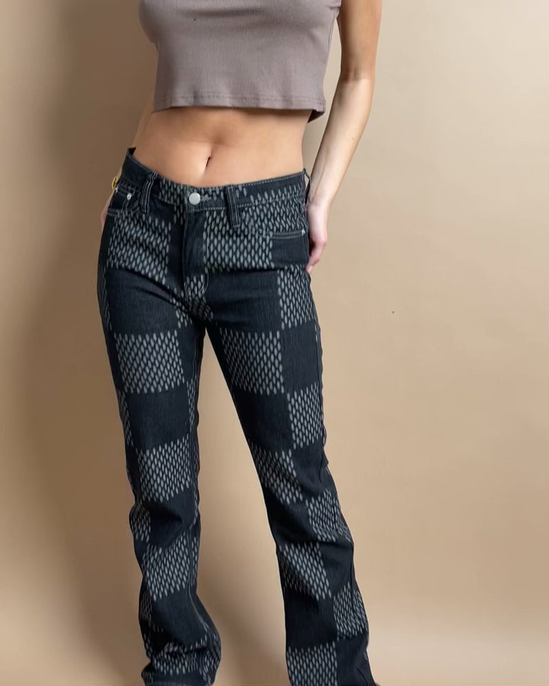 XXIII Women's Eloise Check Jeans Black